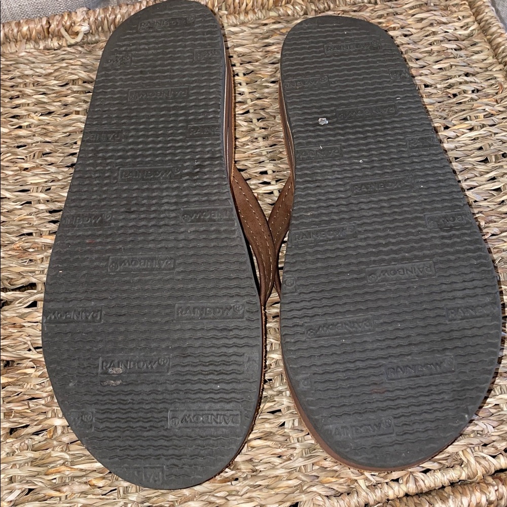 Rainbow 🌈 Classic All Leather Flip Flop Sz. 5.5-6 - Picture 6 of 7